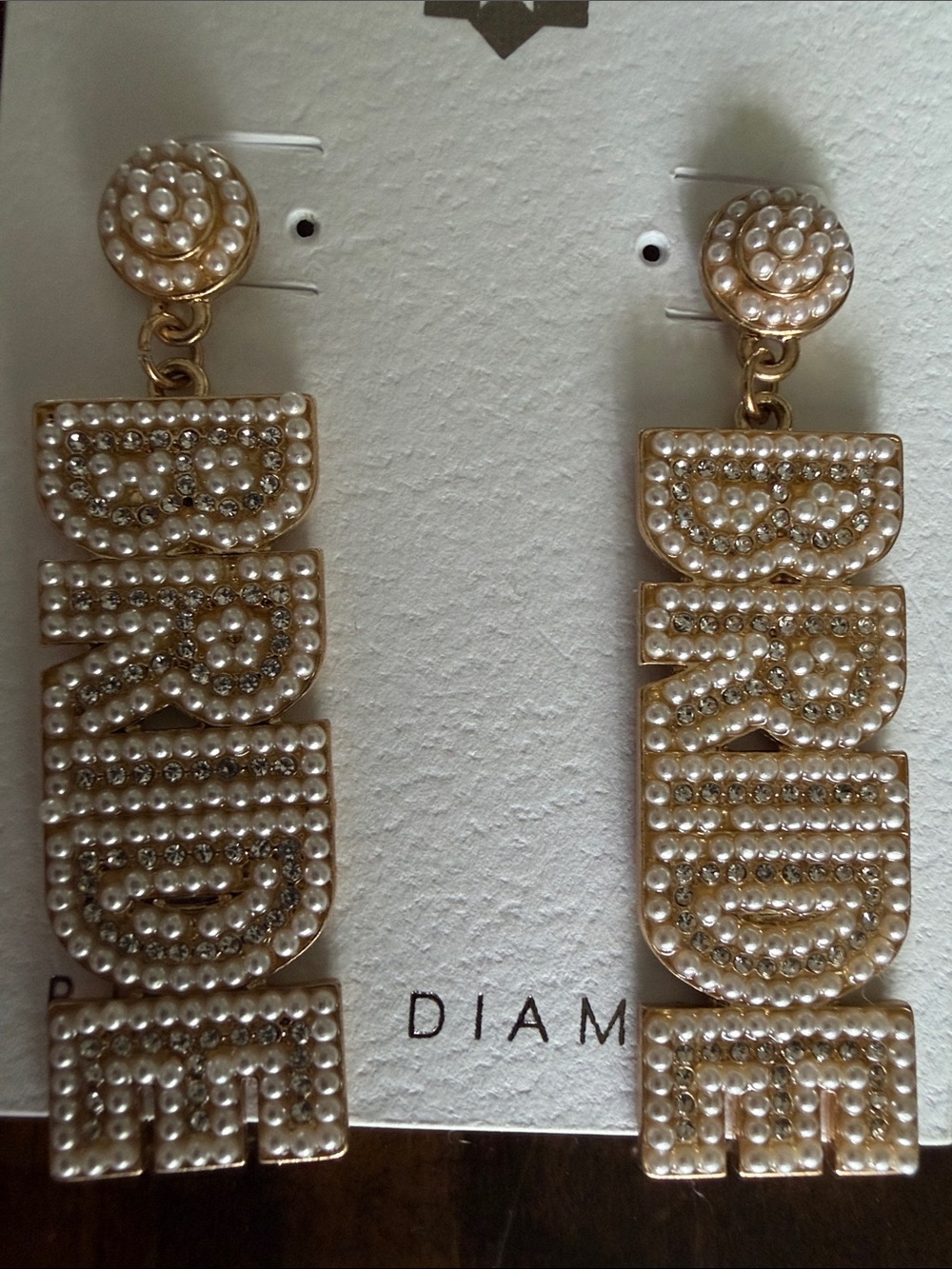 Bride Drop Seed Bead and Crystal Earrings 2.25” long